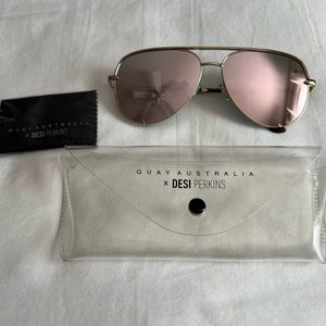 Quay Australia rose gold sunglasses.